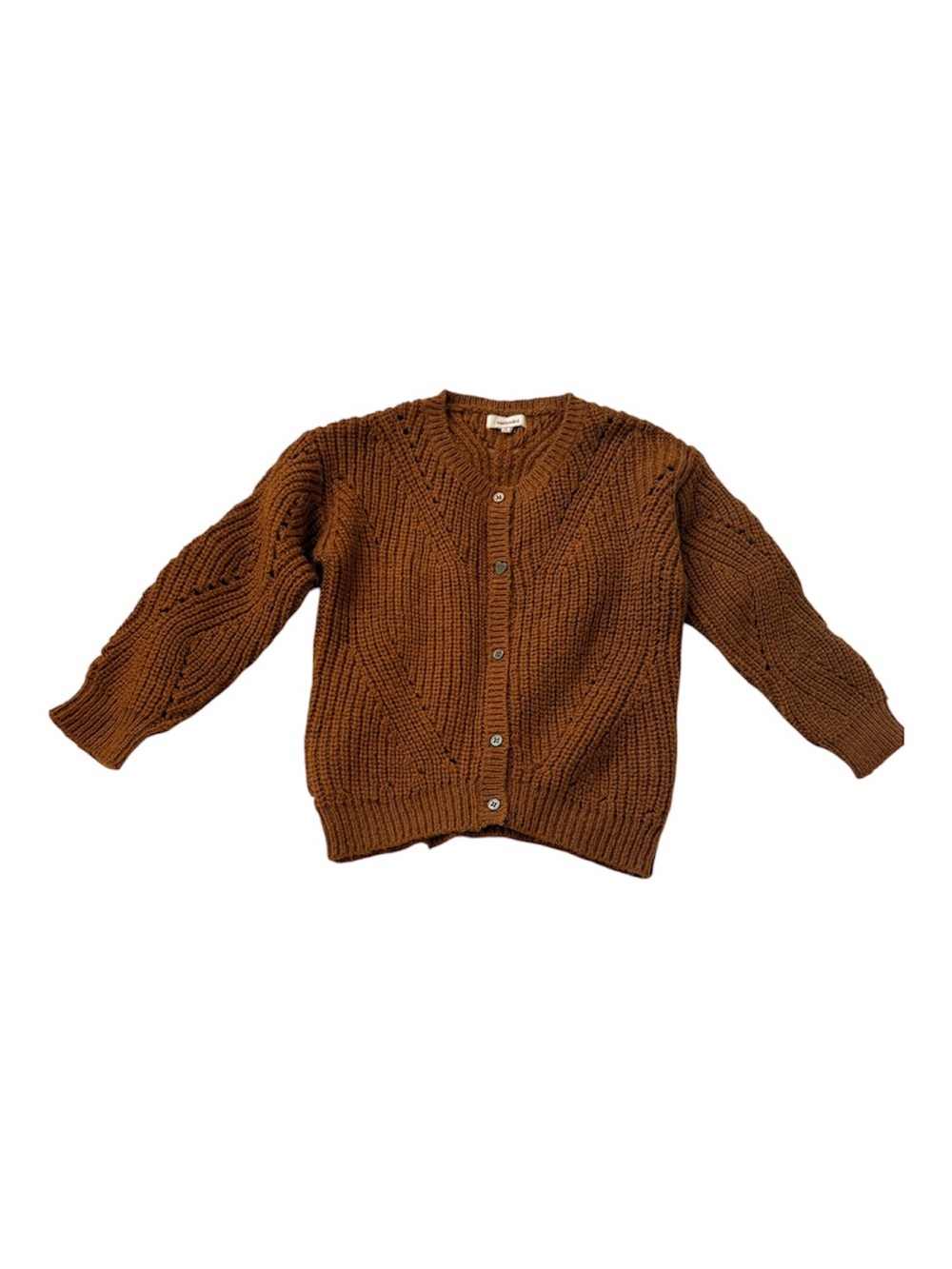 Catimini Chunky Knit Cardigan - Brown (Size 6 / Fits Larger)